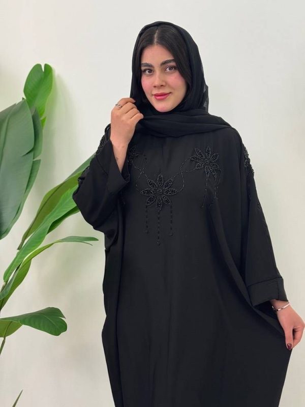 عبایی زنانه جواهر دوزی 3 گل